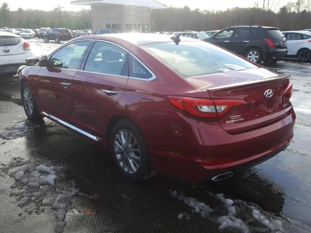 5NPE34AF2FH009317 - 2015 HYUNDAI SONATA SPO MAROON photo 3