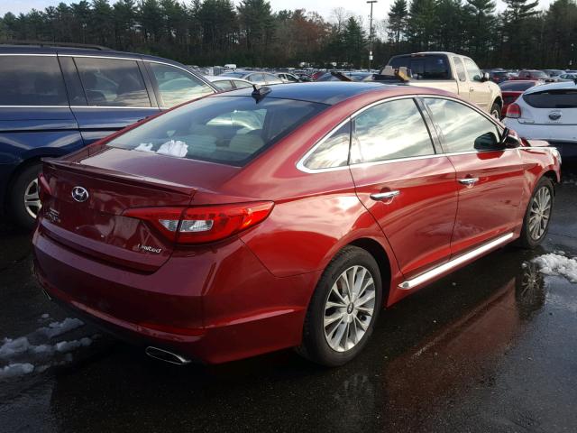 5NPE34AF2FH009317 - 2015 HYUNDAI SONATA SPO MAROON photo 4