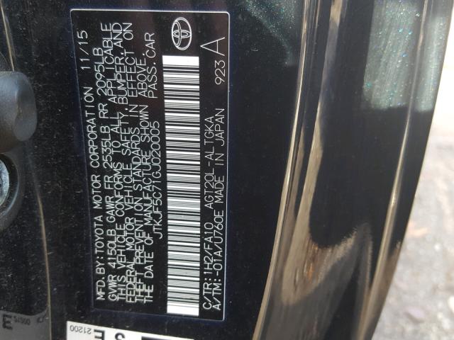 JTKJF5C71GJ020005 - 2016 TOYOTA SCION TC 蓝色 照片 10