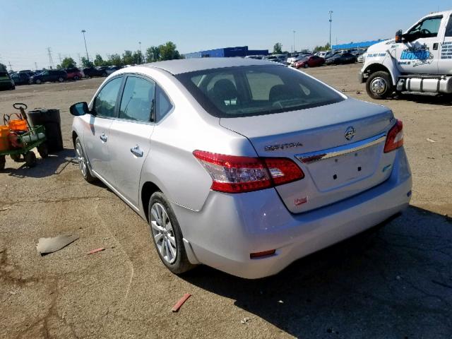 3N1AB7AP3DL667918 - 2013 NISSAN SENTRA S SILVER photo 3