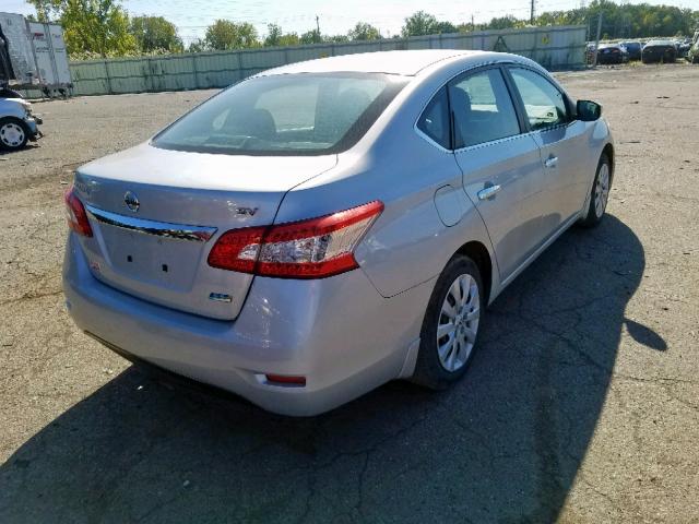 3N1AB7AP3DL667918 - 2013 NISSAN SENTRA S SILVER photo 4