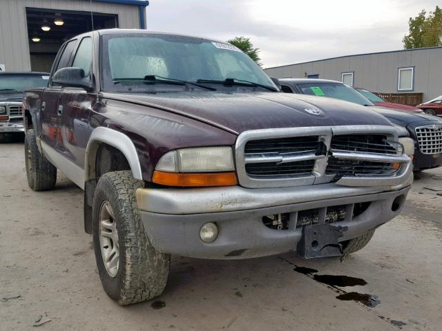 1D7HG48N34S740258 - 2004 DODGE DAKOTA QUA BURGUNDY photo 1