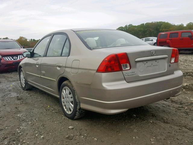 2HGES165X4H562225 - 2004 HONDA CIVIC LX TAN photo 3