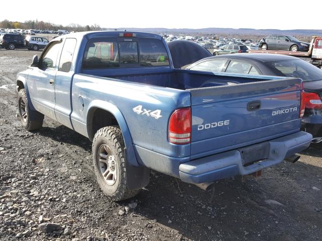 1D7HG32NX4S630696 - 2004 DODGE DAKOTA SPO BLUE photo 3