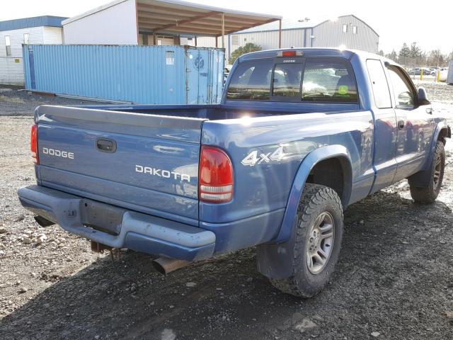 1D7HG32NX4S630696 - 2004 DODGE DAKOTA SPO BLUE photo 4