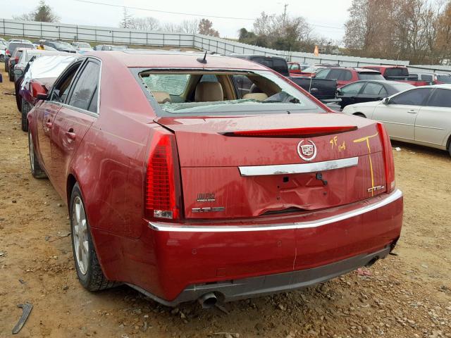 1G6DP57V080111819 - 2008 CADILLAC CTS HI FEA RED photo 3