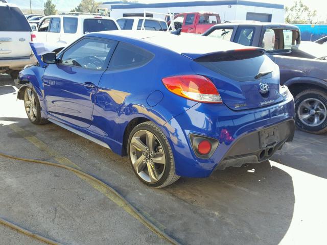 KMHTC6AE0DU154333 - 2013 HYUNDAI VELOSTER T BLUE photo 3