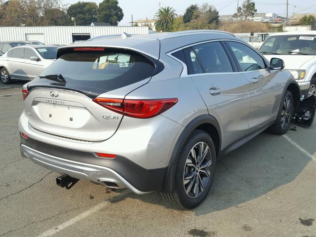 SJKCH5CR9JA002951 - 2018 INFINITI QX30 BASE SILVER photo 4