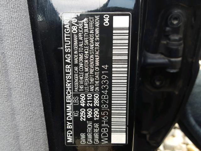 WDBJH65J82B433914 - 2002 MERCEDES-BENZ E 320 BLACK photo 10