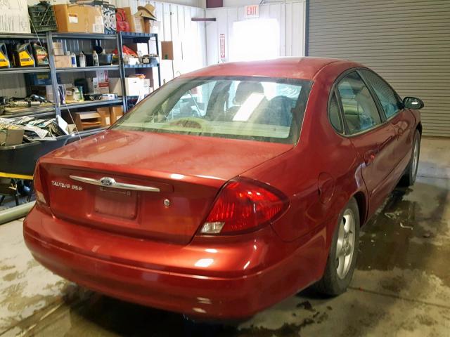 1FAFP55U51G267809 - 2001 FORD TAURUS SES RED photo 4