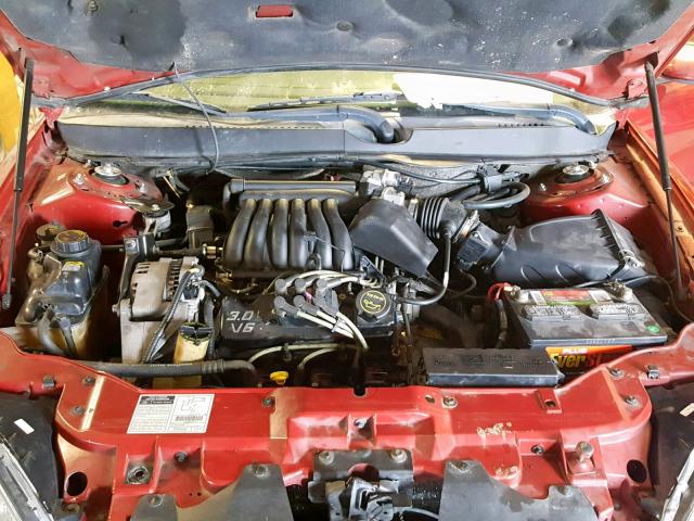 1FAFP55U51G267809 - 2001 FORD TAURUS SES RED photo 7