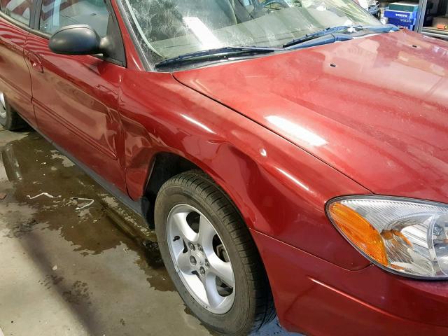 1FAFP55U51G267809 - 2001 FORD TAURUS SES RED photo 9