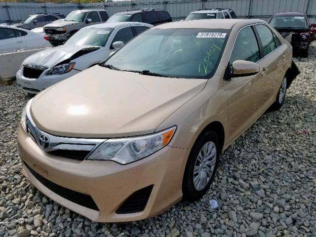 4T1BF1FK3CU033394 - 2012 TOYOTA CAMRY BASE GOLD photo 2