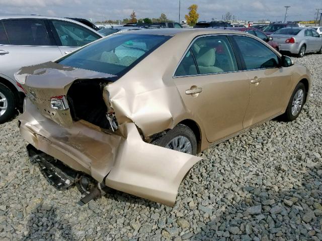 4T1BF1FK3CU033394 - 2012 TOYOTA CAMRY BASE GOLD photo 4