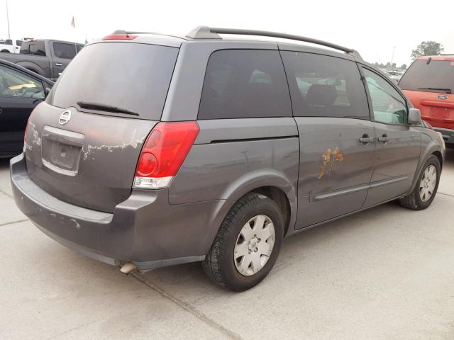 5N1BV28U25N118327 - 2005 NISSAN QUEST S GRAY photo 4