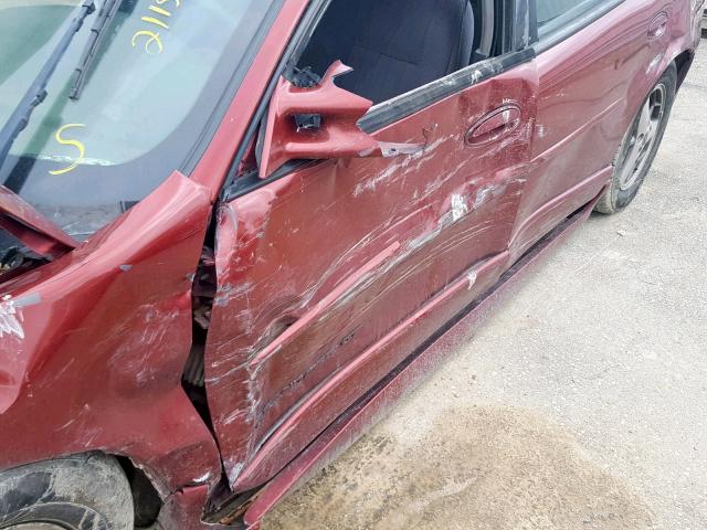 1G2WP52K62F175309 - 2002 PONTIAC GRAND PRIX Қызыл фото 10