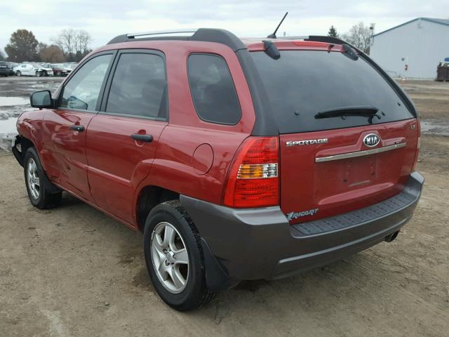 KNDJF724577447033 - 2007 KIA SPORTAGE L RED photo 3