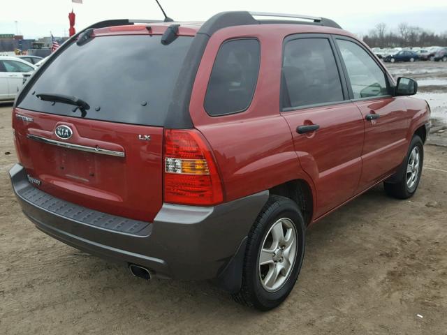 KNDJF724577447033 - 2007 KIA SPORTAGE L RED photo 4