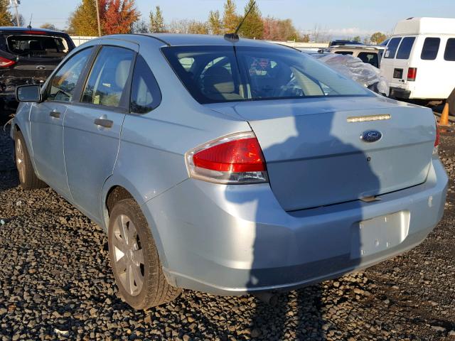 1FAHP34N18W128719 - 2008 FORD FOCUS S/SE BLUE photo 3