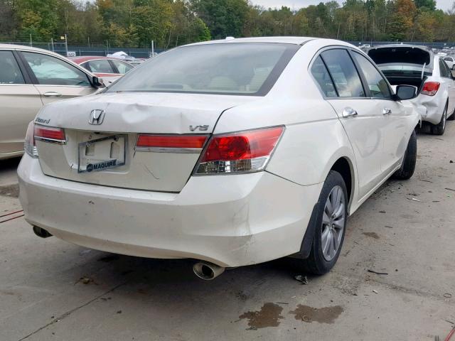 1HGCP3F88BA006179 - 2011 HONDA ACCORD EXL WHITE photo 4