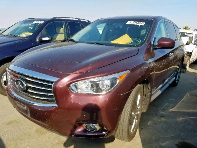 5N1AL0MNXDC308777 - 2013 INFINITI JX35 PURPLE photo 2