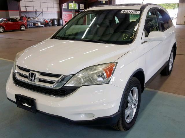 5J6RE4H72AL042150 - 2010 HONDA CR-V EXL WHITE photo 2