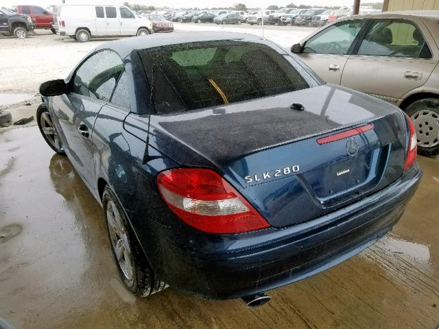 WDBWK54F26F126431 - 2006 MERCEDES-BENZ SLK 280 BLUE photo 3