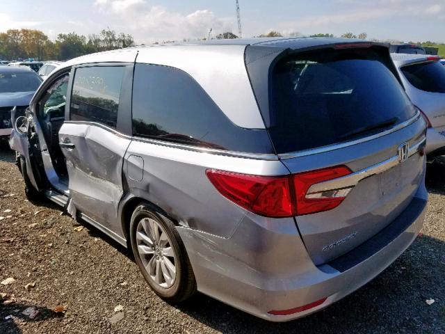 5FNRL6H25JB067882 - 2018 HONDA ODYSSEY LX GRAY photo 3