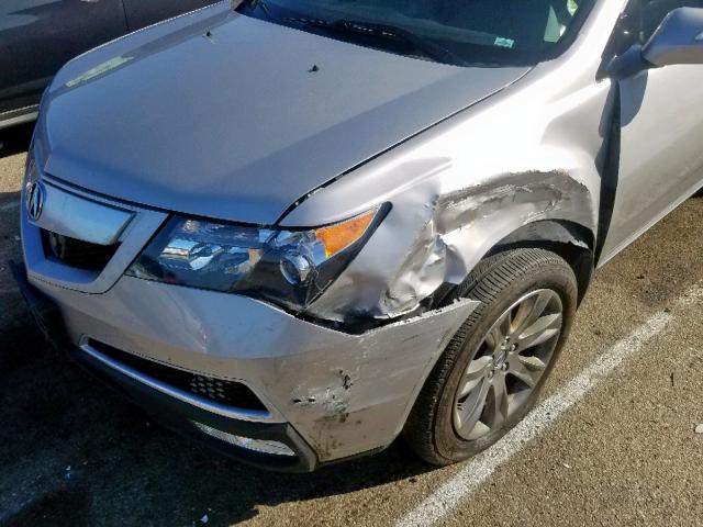 2HNYD2H86CH550598 - 2012 ACURA MDX ADVANC SILVER photo 9