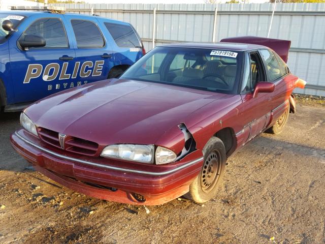 1G2HX53L0N1288836 - 1992 PONTIAC BONNEVILLE MAROON photo 2