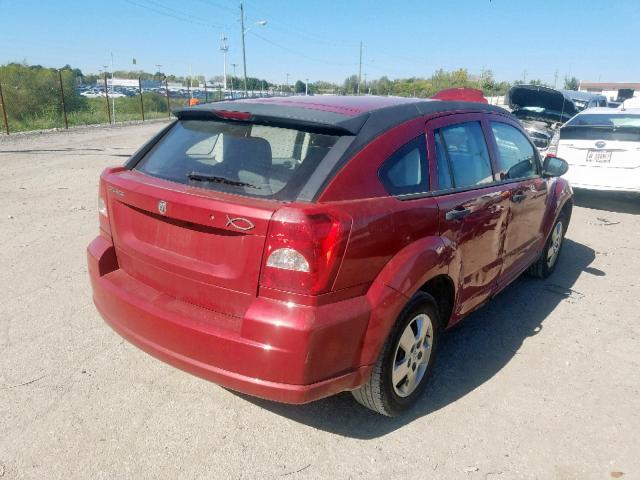 1B3HB28B57D381699 - 2007 DODGE CALIBER RED photo 4