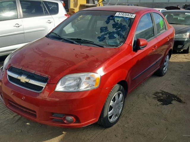 KL1TG5DE4AB107819 - 2010 CHEVROLET AVEO LT RED photo 2