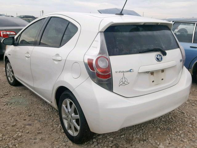 JTDKDTB38C1509838 - 2012 TOYOTA PRIUS C WHITE photo 3