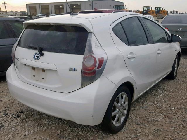 JTDKDTB38C1509838 - 2012 TOYOTA PRIUS C WHITE photo 4