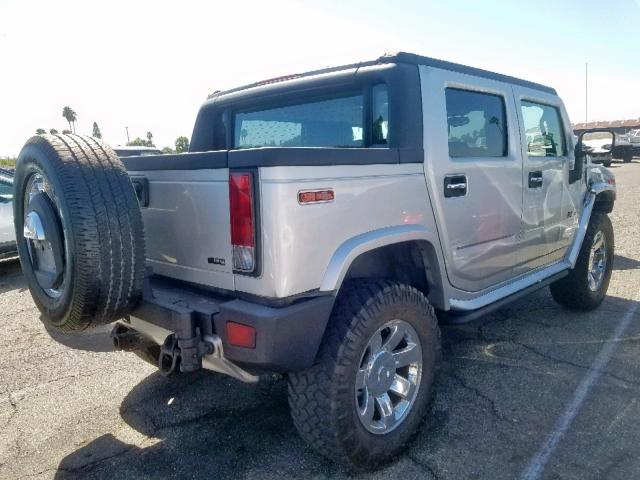 5GRGN022X9H100957 - 2009 HUMMER H2 SUT LUX SILVER photo 4