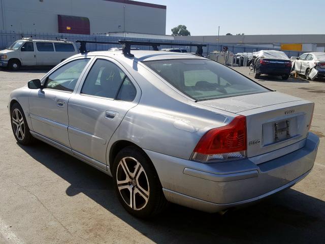 YV1RS547262553293 - 2006 VOLVO S60 T5 SILVER photo 3