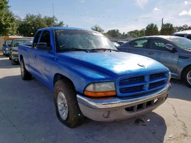 1B7GL22X11S297457 - 2001 DODGE DAKOTA BLUE photo 1