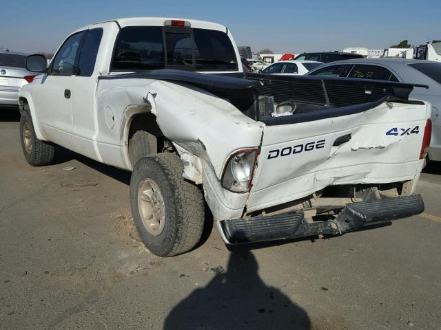 1B7GG22N2YS645702 - 2000 DODGE DAKOTA WHITE photo 3