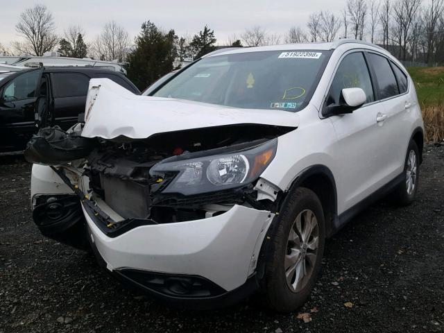 5J6RM4H71DL014184 - 2013 HONDA CR-V EXL WHITE photo 2