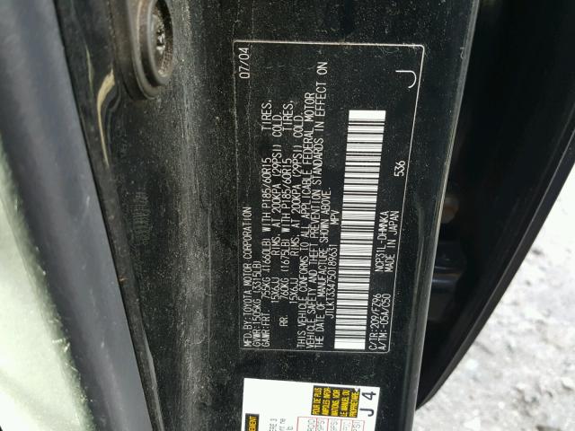 JTLKT334750189631 - 2005 TOYOTA SCION XB Қара фото 10