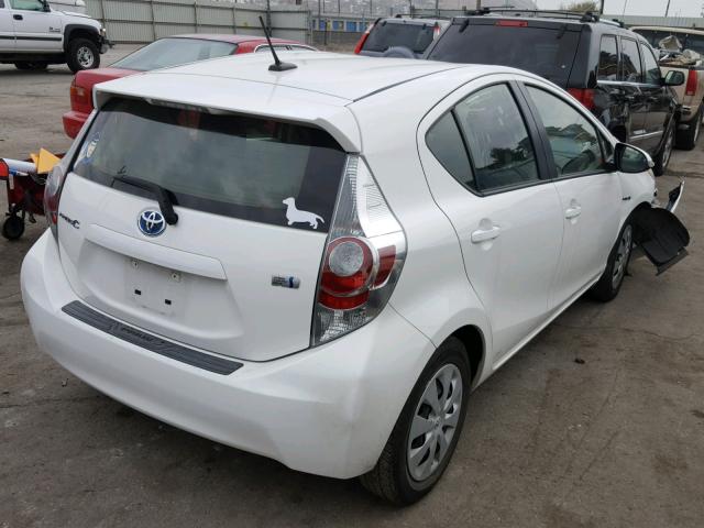 JTDKDTB39D1058274 - 2013 TOYOTA PRIUS C WHITE photo 4