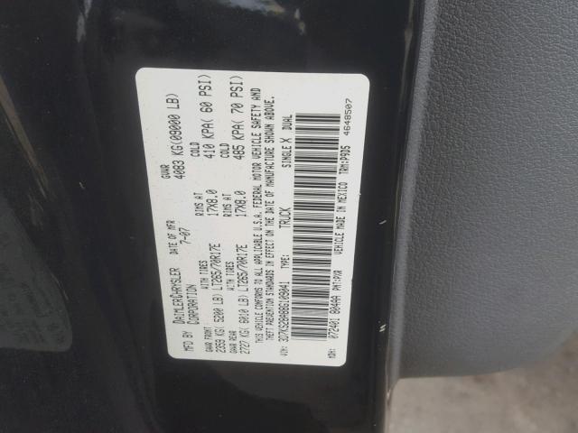 3D7KS28A88G109041 - 2008 DODGE RAM 2500 S 黑色 照片 10