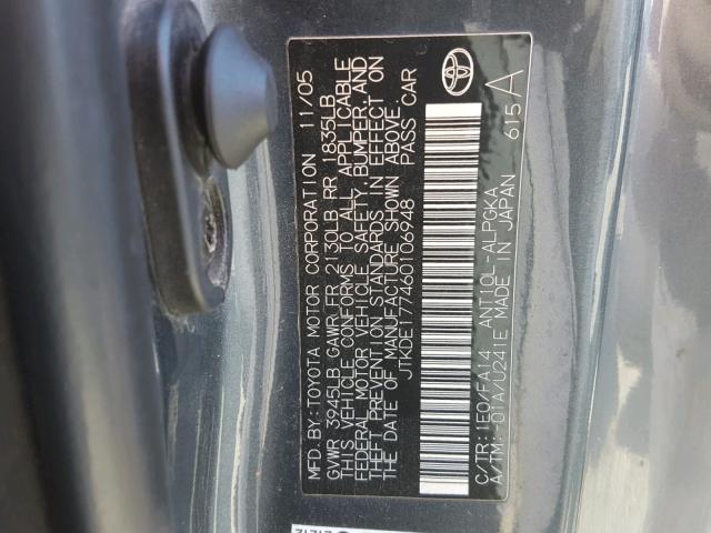 JTKDE177460106948 - 2006 TOYOTA SCION TC 灰色 照片 10