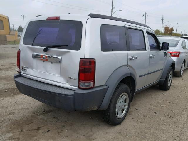 1D8GU28K98W171277 - 2008 DODGE NITRO SXT SILVER photo 4