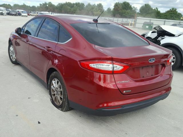 3FA6P0G71FR231609 - 2015 FORD FUSION S RED photo 3