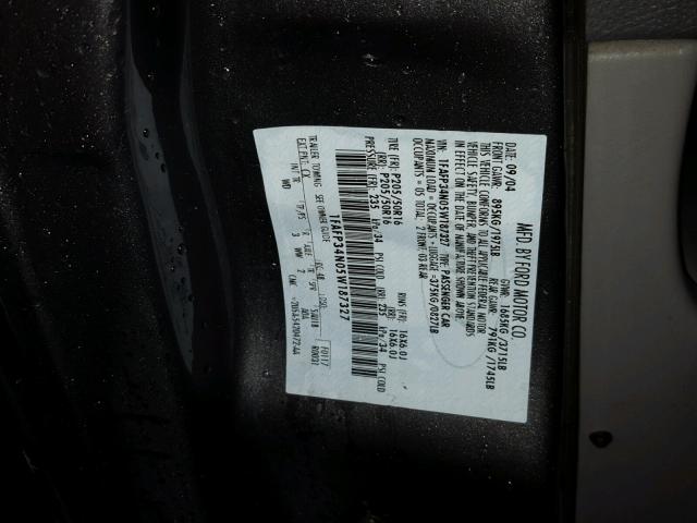 1FAFP34N05W187327 - 2005 FORD FOCUS ZX4 GRAY photo 10