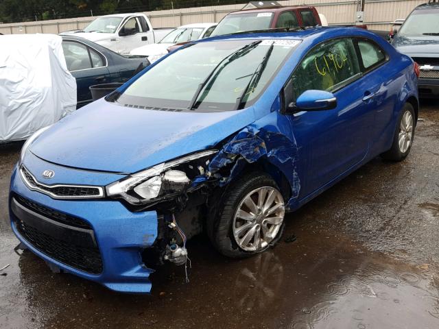 KNAFX6A80E5196591 - 2014 KIA FORTE EX BLUE photo 2