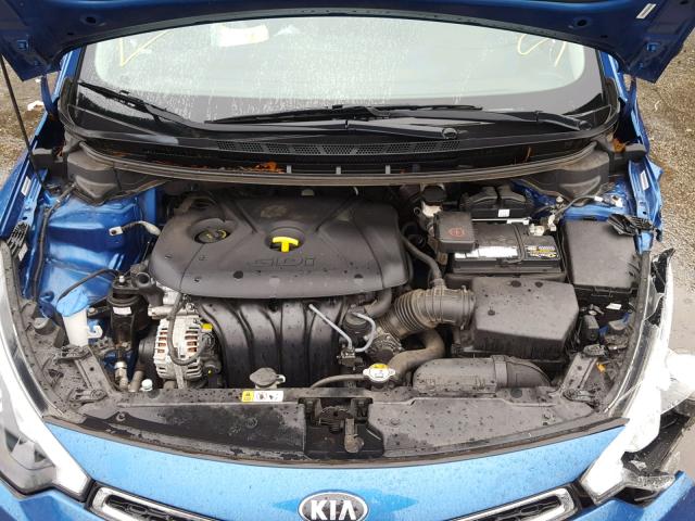 KNAFX6A80E5196591 - 2014 KIA FORTE EX BLUE photo 7