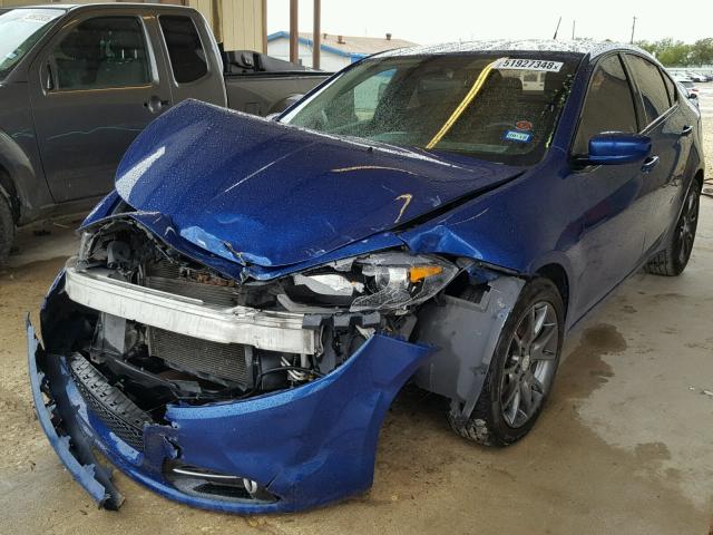 1C3CDFBA6DD322350 - 2013 DODGE DART SXT BLUE photo 2