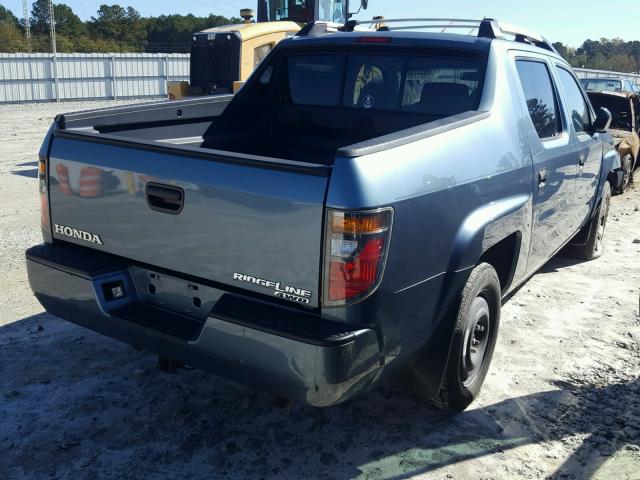 2HJYK16206H559365 - 2006 HONDA RIDGELINE BLUE photo 4